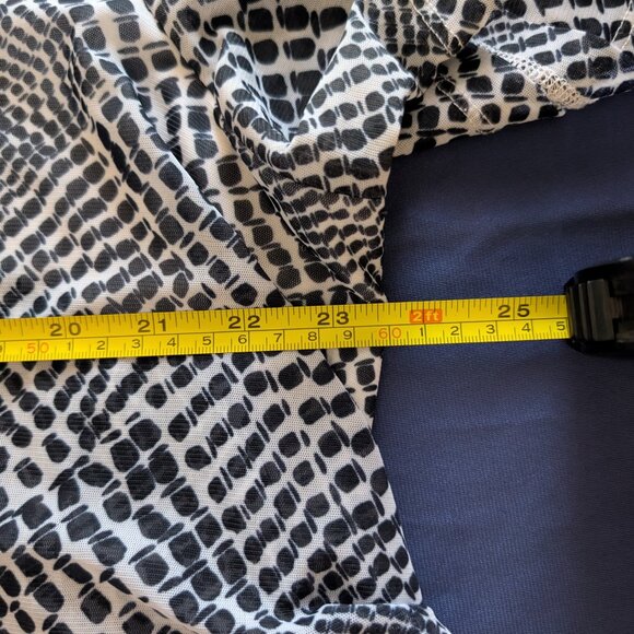 CJ Banks Christopher & Banks White/Blue Simi Sheer Layered Lined Dotted Print 2x - Picture 8 of 16